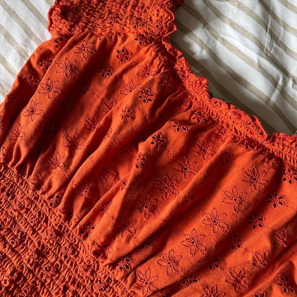 Burnt orange cotton crop top size L